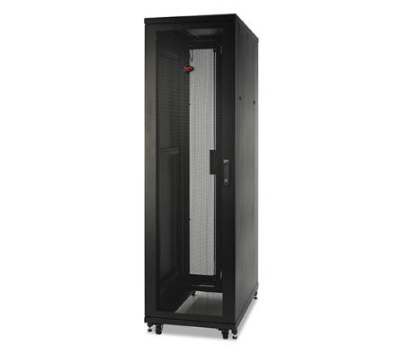 Gabinete NetShelter SV de 42 U, 600 mm de ancho x 1060 mm de profundidad, con paneles laterales, negro, rack único, sin ensamblar