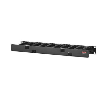 Organizador horizontal de cables, de un solo lado con tapa, de 1 U x 10 cm (4") de profundidad